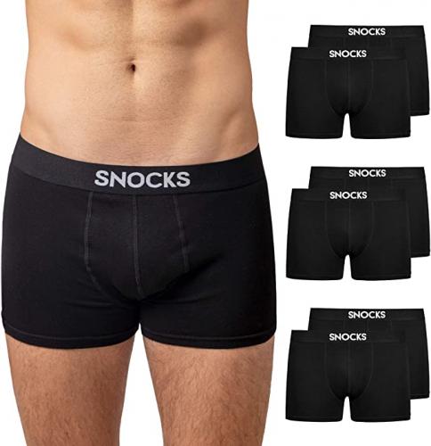Boxershorts Herren/Männer (SNOCKS) | 6er Pack | aus Bio Bauwolle | (Größen S - 4XL) In verschiedenen Farben erhältlich